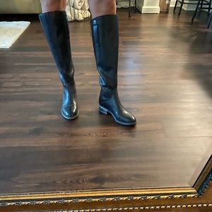 Franco Sarto tall black knee high leather boots